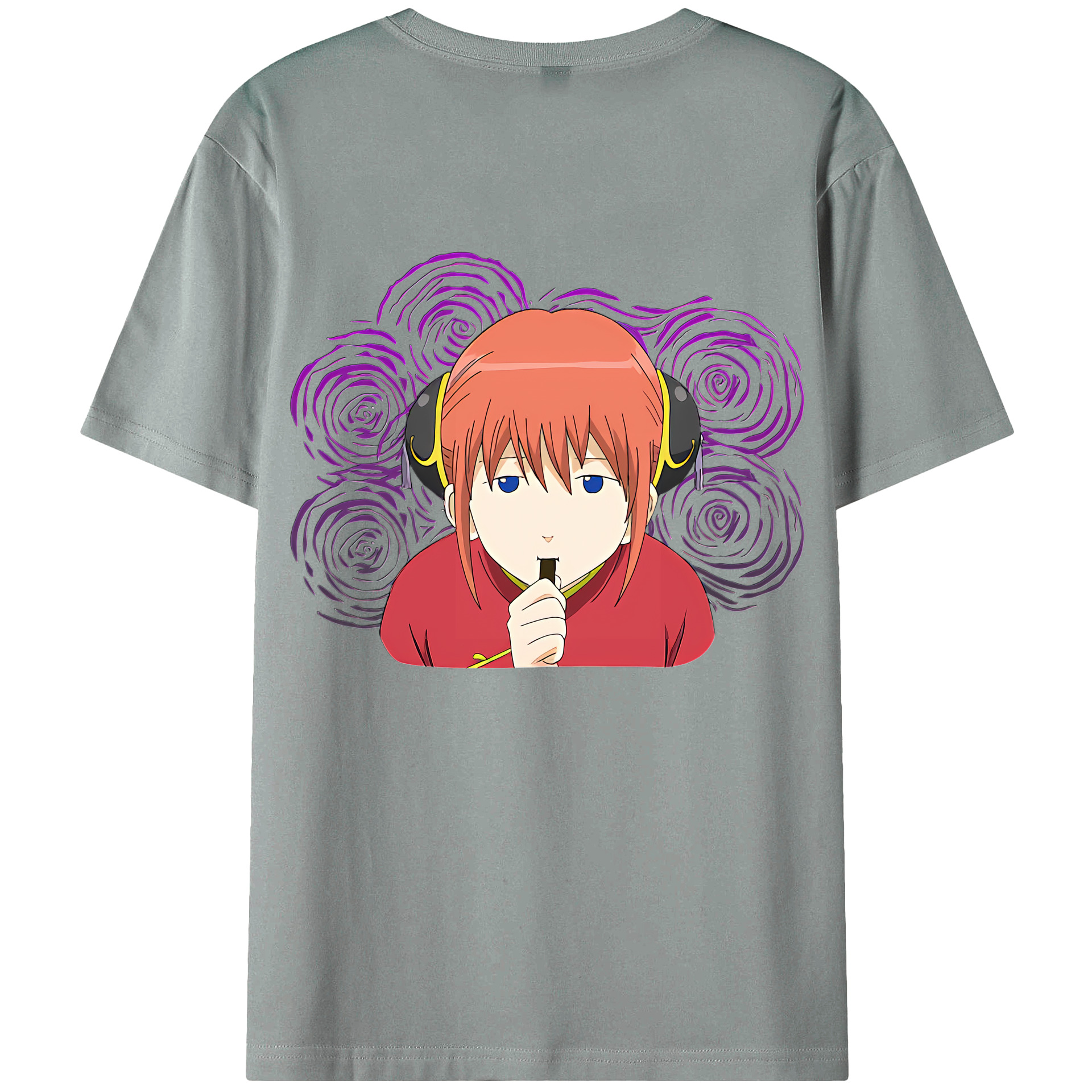 （画像用） ぎんたま 坂田銀時（さかたぎんとき） 神楽 志村新八（しむら しんぱち） GINTAMA Sakata Gintoki Kagura Shimura Shinpachi 綿100％ メンズ半袖Tシャツ（バックプリント） 通気性